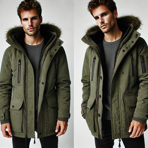 เสื้อแจ็คเก็ตพาร์กาผู้ชายแบบมีโลโก้สั่งทำพิเศษ ทรงโอเวอร์ไซส์ 13 สี หนา อุ่น บุนวม กันน้ำ สไตล์เอาท์ดอร์ แบบกลับด้านได้ ไซส์พลัส - Product Image 5