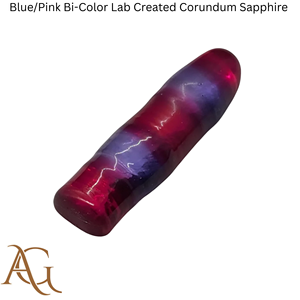 Bolas de Corindón Sintético Bicolor Azul/Rosa, Zafiro Creado en Laboratorio, Fusión por Llama, Gema Simulada para Corte y Lapidación - Product Image 3