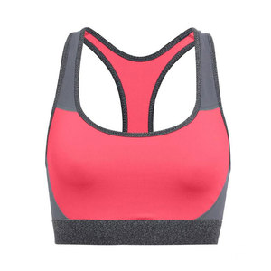 Soutien-gorge de sport côtelé à maintien élevé et séchage rapide pour femme - Yoga et course à pied, 340g Polyester Spandex avec décoration en strass - Product Image 3