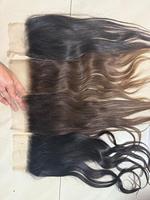 Vente en gros 100% brut 4x4 fermeture ondulée couleur naturelle cuticule alignée vague profonde temple indien extensions de cheveux humains non transformés