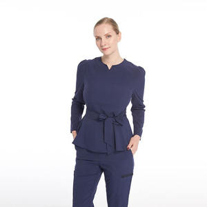 Conjuntos de Uniformes Médicos de Punto Elástico de Moda Más Vendidos, Fabricación Personalizada de Uniformes de Hospital, Traje de Túnica para Mujer - Product Image 1