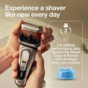 Cabezal de Repuesto para Afeitadora Eléctrica Plateada, Cabezal Rotatorio de Doble Cuchilla para Cara y Barba de Hombre, Compatible con Afeitadoras Eléctricas - Product Image 3