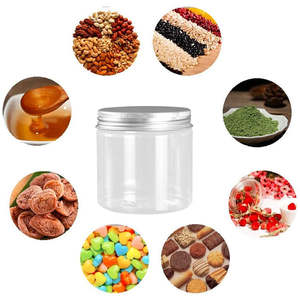 Reusable Clear <b>PET</b> Plastic Jars Wide Mouth <b>Food</b> Grade <b>Containers</b> 300ml-500ml Silver Plastic Lids Cookie Candy Kitchen <b>Storage</b> - Product Image 3