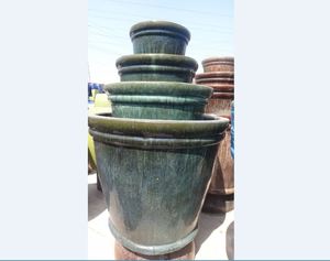 [Leo Nguyen Le] - Wholesale Blue Tall Round Glazed <b>Ceramic</b> Outdoor <b>Pots</b>, Garden <b>pots</b>, Blue Tall <b>Ceramic</b> <b>pots</b> - Product Image 2
