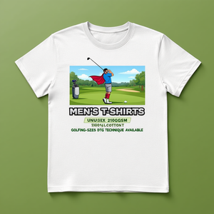 เสื้อยืดคอตตอน 100% น้ำหนัก 210GSM แบบยูนิเซ็กซ์ เสื้อผ้าลำลอง พิมพ์ลายโลโก้ตามสั่ง สำหรับเล่นกอล์ฟ ไซส์ 2XL  รับพิมพ์ด้วยเทคนิค DTG - Product Image 3