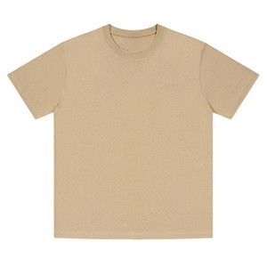 Camiseta de manga corta de color sólido de estilo básico para hombre 100% algodón medio cuello Ringer prenda superior - Product Image 2