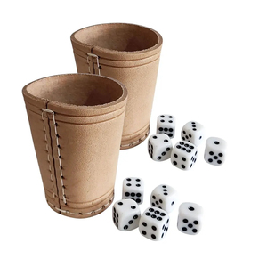 Custom Factory Wholesale Handmade Genuine Leather Square Luxury Dice <b>Cup</b> Heavy Duty Raw Leather Dice <b>Shaker</b> <b>Cup</b> Set Dice - Product Image 4