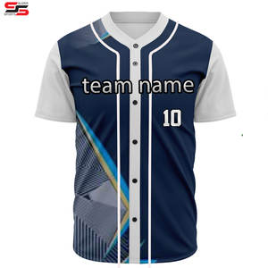Vente en gros d'usine, uniforme de baseball pour hommes, jeunes, impression personnalisée, manches courtes, maillot de baseball en mesh pour hommes, maillot de baseball personnalisé rétro - Product Image 1
