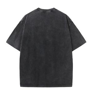 Camiseta personalizada de talla grande para hombre de alta calidad-100% algodón, peso pesado, hombro caído de lujo, camiseta lavada con ácido en blanco - Product Image 5