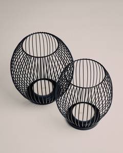 Faroles rústicos de madera y hierro negro - Product Image 2