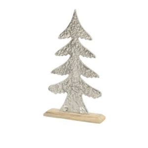 Sculpture en métal de qualité supérieure avec socle en bois Sculpture d'arbre de Noël classique Ornements de décoration de Noël de vente chaude - Product Image 5