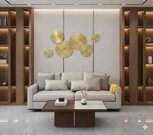 Grande sculpture murale en métal, décoration contemporaine moderne pour les intérieurs de la maison, convient à la décoration du salon et de la chambre à coucher - Product Image 3