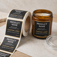 Autocollants personnalisés avec logo, étiquettes imperméables pour bougies, autocollants en papier texturé pour pots de bougies en cire de soja, étiquettes adhésives de luxe, impression