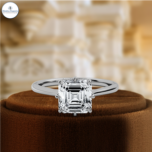 Anillo de Diamante con Corte Asscher de 1 Quilate, Diamante Certificado por IGI, Anillo de Compromiso con Diamante Cultivado en Laboratorio, Anillo de Boda de Oro Blanco de 14 Quilates, Regalo - Product Image 1
