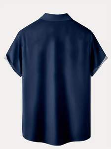 Chemise habillée décontractée et ajustée pour hommes 100% popeline de coton biologique écologique respirante Color Block Design à rayures verticales - Product Image 2