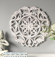 Compre paneles decorativos de pared de madera hechos a mano en línea para decoración del hogar hechos de madera maciza natural con flores