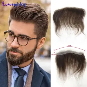 Cheveux humains vierges Remy à 100 %, frontale en dentelle HD, longueur moyenne, coupe courte, 14-32 pouces, brun, nœuds blanchis, avec frange - Product Image 5