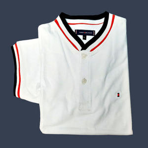 Camiseta de Manga Corta Casual para Hombre, Cuello con Banda, Botones al Frente, 100% Algodón Tejido, Bordada, de Secado Rápido, OEM, Alta Calidad - Product Image 3