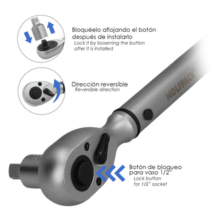 Set di chiavi dinamometriche da 1/2 pollice con prolunga e riduttore da 3/8 di pollice - Product Image 4