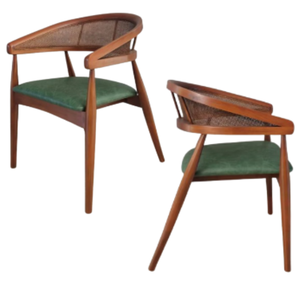 Fauteuil à bascule écologique le plus vendu pour salon, avec accents en rotin et bois massif, siège en mousse, design moderne pour maison, villa, hôtel - Product Image 3
