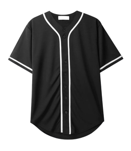 Vente en gros logo personnalisé col montant Sublimation plaine vierge adultes bouton Baseball uniforme chemise séchage rapide 100% polyester - Product Image 3