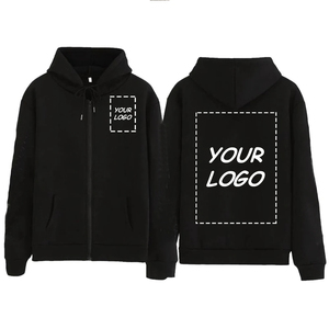 Custom StreetwearฤดูหนาวZip Up HoodieสีทึบHoodedเสื้อกันหนาวผู้ชายHoddiesคุณภาพสูง - Product Image 1