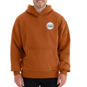 Sweat-shirts à capuche personnalisés avec logo en relief, mélange coton/polyester 50/50, unisexe, légers, en tissu bouclé tri-mélange - Product Image 1