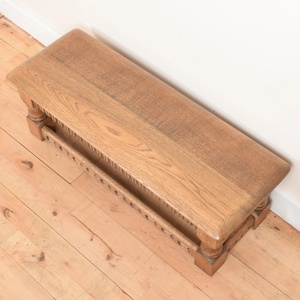 Table basse en bois de teck massif de haute qualité avec finition sculptée et naturelle pour l'intérieur ou l'extérieur - Product Image 2