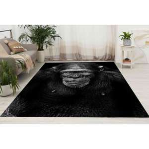 Alfombra con Estampado de Mono, Alfombra Interior Antideslizante con Diseño de Animales, Alfombra Delgada No Tejida - Product Image 4