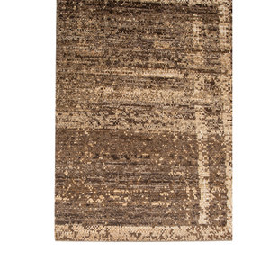 Manifest Beige <b>Brown</b> Hand Knotted <b>Wool</b> Rug Striped Pattern AKWL-2018 Viscose for Home Hallway Entryway Rectangle Boho Tabriz Rug - Product Image 4