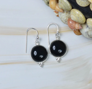 Belles boucles d'oreilles en argent sterling 925 pour femmes Onyx noir bijoux de la vie quotidienne dernières tendances article de cadeau religieux chrétien - Product Image 3