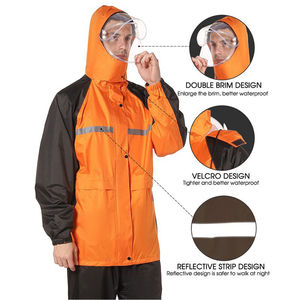 ชุดกันฝนกันน้ำสำหรับนักขี่มอเตอร์ไซค์ผ้าไนลอนระบายอากาศได้ดีผ้าพีวีซีสะท้อนแสงสูงมีสไตล์ใหม่ - Product Image 2