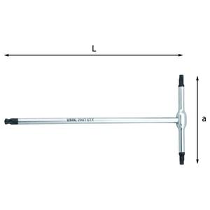 Llaves hexagonales con mango en T USAG con cabeza esférica para tornillos TORX - Product Image 3