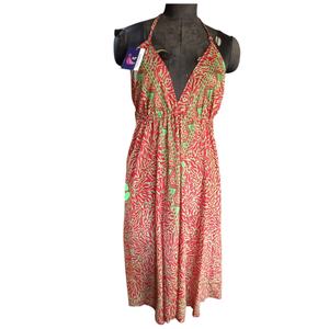ชุดเดรสผ้าไหมชายหาดสไตล์โบฮีเมียนชุดเดรสผ้าไหมอินเดียคอวีแฟชั่นสำหรับผู้หญิงชุดเดรสผ้าไหมยาวเดินชายหาดฤดูร้อน - Product Image 1