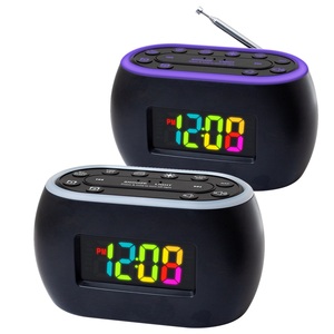 CR-740C Portable Colour Digit LCD Display FM Radio Alarm Clock with RGB <b>Mood</b> <b>Light</b> - Product Image 2