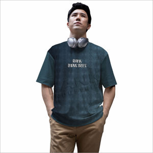 T-shirt pour hommes imprimé de motifs graphiques en coton mélangé Top décontracté tendance pour un look de rue moderne - Product Image 2