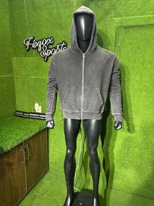 Sweats à capuche personnalisés pour hommes Rips lourds sérigraphie Logo sweats à capuche pour hommes pull 100% coton lavé à l'acide sweats à capuche - Product Image 2