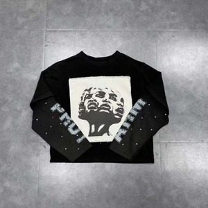 เสื้อสเวตเตอร์ผู้ชายเสื้อสเวตเชิ้ตบ็อกซี่แขนยาวสองชั้นผ้าระบายกรดออกแบบได้ตามต้องการ - Product Image 3