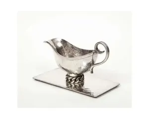 Venta caliente plata acabado decorativo metal salsa botes disponibles en forma personalizada y tamaño restaurante Hotel servicio - Product Image 3