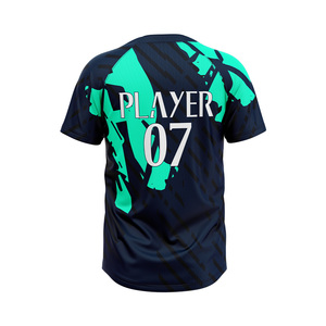 Maillot de baseball personnalisé pour homme, 2 boutons, col en V, polyester/coton, évacuation de l'humidité, respirant, séchage rapide, antibactérien, grande taille - Product Image 2