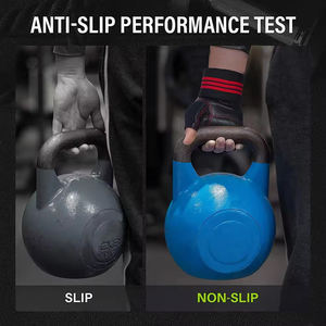 Guantes de gimnasio de levantamiento de pesas de cuero genuino con correa de muñeca Guantes de ejercicio de entrenamiento físico Tamaño personalizado - Product Image 6