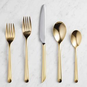 Luxury <b>Mirror</b> Flatware Set Stainless Steel Gold Cutlery Wholesale Supplier Wedding Knife Fork Spoon Metal Flatware Set - Product Image 1