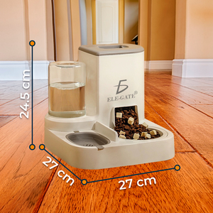Distributeur automatique 2-en-1 en acier inoxydable pour animaux de compagnie, 4L, portable, pour eau et nourriture, avec source de charge, gamelles et mangeoires pour chiens - Product Image 2