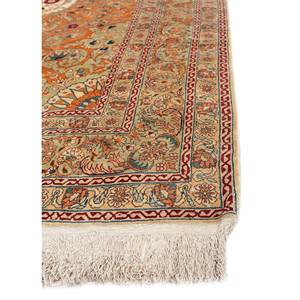 Alfombra de Seda Anudada a Mano Gulmarg, Grande, Rectangular, con Medallón Rojo Naranja, Modelo Pae-5397, para Pasillo, Sala de Estar - Product Image 4