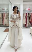 Ensemble Sharara en soie Rangoli indienne pakistanaise, magnifique, élégant, pur, lourd, ethnique, pour les fêtes, les mariages, pour femmes