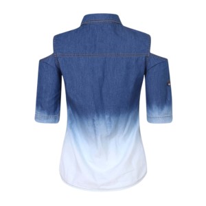 Camisa de Mezclilla Casual Entallada para Mujer, Nueva Moda, Transpirable, Ecológica, de Fibra de Bambú y Algodón, de Secado Rápido, Más Vendida - Product Image 4