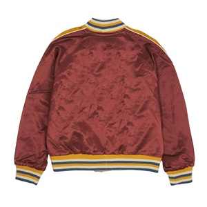 แจ็คเก็ตบอมเบอร์ผ้าซาตินแฟชั่นสำหรับผู้ชาย พร้อมปักตราทีมตามสั่ง ระบายอากาศได้ดี สไตล์วาร์ซิตี้ สำหรับฤดูใบไม้ผลิ - Product Image 5