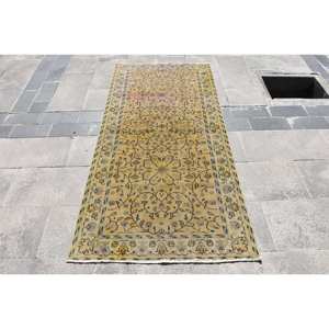 Alfombra turca amarilla clásica de 3,1x6,5 pies, sala de estar alfombra para, patrón de pasillo rectangular para entrada y cabecera para uso doméstico - Product Image 1