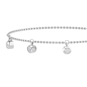 Pulsera clásica moderna de Plata de Ley 925 con exquisita Estación de bisel regalo de boda de fiesta de diamantes con piedra de circón - Product Image 2