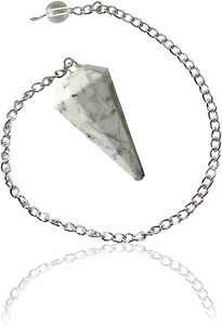 Péndulo de Howlite Natural, Herramienta de Adivinación con Cristales, Piedra Preciosa Curativa, Reiki, Chakra, Meditación, Regalo Espiritual - Product Image 4